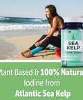 Yuve Thyroid Support For Women, Iodine Supplements For Thyroid, 225Mg - Natural Metabolism & Energy, Organic Seaweed From North Atlantic Ocean, Plant-Based, Non-Gmo - 100 Tablets