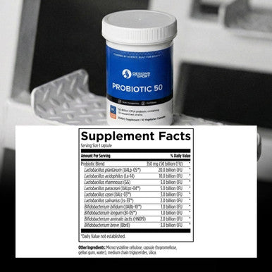 Designs for Sport Probiotic 50 - High-Performance Probiotic Supplement for Athletes* - Gut & Immune Support* - Shelf Stable - Dairy Soy & Gluten Free - 30 Vegetarian Capsules