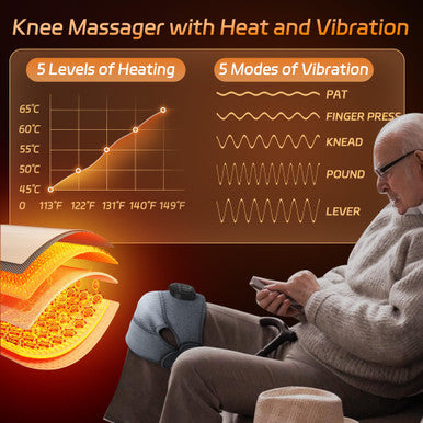 Eniosvar Knee Massager With Heat And Vibration Cordless Heating Pad For Knee 3-In-1 Massager For Knee Shoulder Elbow Portable Washable Heated Knee Brace For Arthritis With 2 Extension Straps