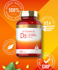 Carlyle Vitamin D3 2000 Iu Softgels | 400 Count | Non-Gmo, Gluten Free Formula | 50 Mcg | Vitamin D Supplement