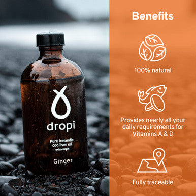 DROPI Clean Icelandic Fish Oil 170ml Liquid (Ginger)