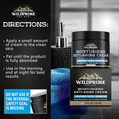 Men'S Face Moisturizer Cream - Anti Aging & Wrinkle - Made In Usa - Collagen, Hyaluronic Acid, Vitamins E & A, Avocado Oil - After Shave Lotion - Age Facial Skin Care, Day & Night Moisturizing, 2 Oz