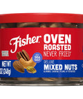 Fisher Oven Roasted Never Fried Deluxe Mixed Nuts, 24 Ounces | Pack Of 1, Almonds, Cashews, Pecans, Pistachios, Healthy Snacks For Adults, Made With Sea Salt, No Added Oil, Gluten Free