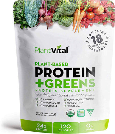 Plantvital Bundle Unflavored Organic Vegan Protein Powder - 18 Superfoods, And Whole Foods Multivitamins With 56 Superfoods For Your Daily Nutrients Needs.