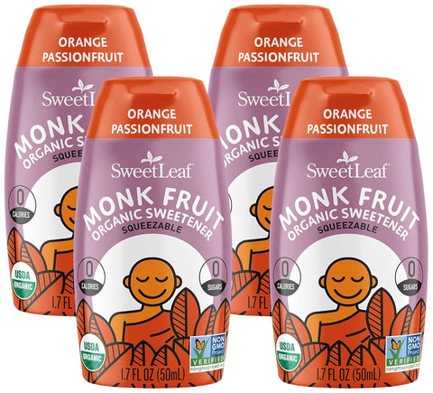 SweetLeaf Orange Passionfruit Liquid Monk Fruit - Monk Fruit Liquid Sweetener Drops, Organic Monk Fruit Extract, Zero Calorie Sweetener, Sugar Free, Keto Friendly, Erythritol Free - 1.7 Fl Oz