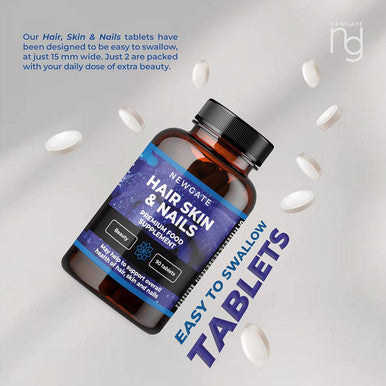 Newgate Labs Hair, Skin And Nails Growth 90 High Strength Tablets - Premium Supplement For Men & Women - With Marine Collagen Halal Made In The Uk