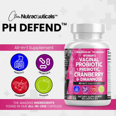 Vaginal Probiotics For Women + Prebiotics 20 Billion Cranberry Pills 30,000Mg With D-Mannose 500 Mg For Urinary Tract Health