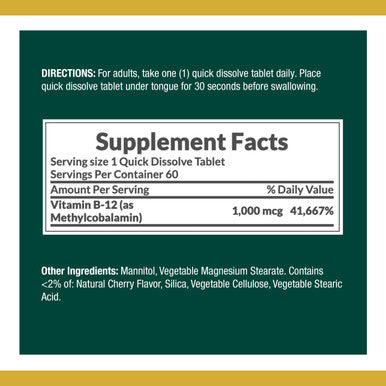 Nature'S Bounty B-12 1000 Mcg Microlozenges 60 Tablets