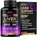 NUTRAHARMONY Liver Cleanse Detox & Repair | Renew & Support Supplement - 19 In 1 W/ Milk Thistle 6250 Mg | Dandelion | Artichoke Extract | Beet Root | Chanca Piedra - 80% Silymarin - Made In Usa, Vegan 60 Capsules