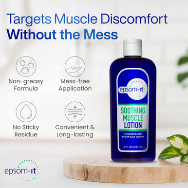 Epsom-It Soothing Muscle Lotion - Epsom Salt Magnesium Sulfate Cream Arnica for Muscle Stiffness, Topical Magnesium Lotion, Providing Comfort for Legs, Knee and Feet, 8.0 oz.