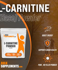 BulkSupplements L-Carnitine Powder (Base) - Amino s Supplement for Muscle Recovery & Endurance - - 1000mg (1g) , 100 Servings (100 Grams - 3.5 oz)