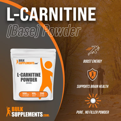 BulkSupplements L-Carnitine Powder (Base) - Amino s Supplement for Muscle Recovery & Endurance - - 1000mg (1g) , 100 Servings (100 Grams - 3.5 oz)