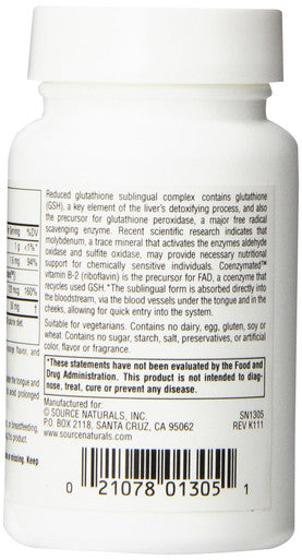 Source s Glutathione Complex, Reduced 50mg, 100 Tablets (Pack of 2)