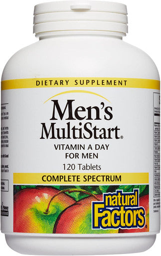 Natural Factors Mens MultiStart Daily Multivitamin Nutritional Support for Immune Health and Energy 120 tablets 60 servings