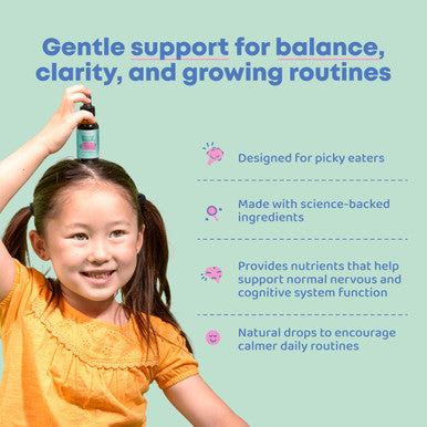 Joyspring Broccoli Supplement For Kids | Sulforaphane & Bacopa Monnieri Drops | Supports Cognitive Function | Vegan & Kid-Friendly (Pack Of 2)