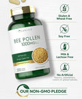 Carlyle Bee Pollen Supplement | 1000mg | 200 Caplets | with Royal Jelly and Bee Propolis | for Men and Women | Vegetarian Non-GMO Gluten
