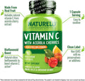 Naturelo Vitamin C With Organic Acerola Cherry Extract And Citrus Bioflavonoids - Vegan Supplement - Immune Support - 500 Mg Vit C Per Cap - Non-Gmo - 90 Capsules