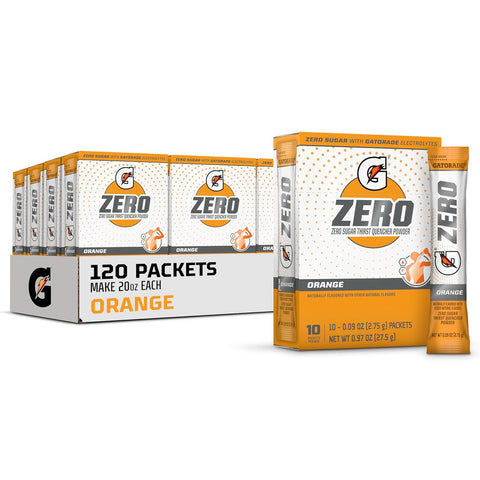 Gatorade G Zero Sports Drink Mix Powder Packets Grape Electrolyte Powder Drink Mix for Hydration Zero Sugar Total 120 Packets