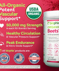 Biophix Organic Beets 10X Beet Root Powder 2.2 Lb 50000 Mg Equivalent - Superfood - Powerful Antioxidant - Rich In Nitric Oxide - Supports Heart Health - Natural Flavor - No Sugar Added
