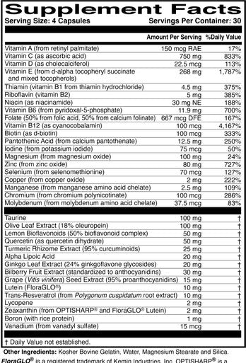 ScienceBased Health Macularprotect Complete All-In-One Areds 2 Vitamin & Mineral Supplement And Whole Body Multinutrient - 120 Capsules