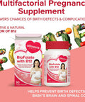 Vegan Folic Acid Pregnancy Supplement with Vitamin B12 - Contains 400mcg Folate or Folic Acid 90 Tablets - Allmom's Choice
