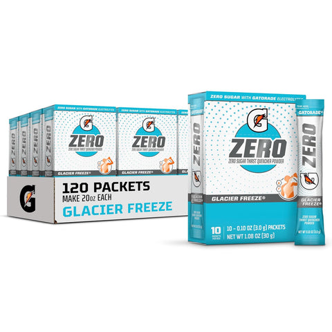 Gatorade G Zero Sports Drink Mix Powder Packets Grape Electrolyte Powder Drink Mix for Hydration Zero Sugar Total 120 Packets