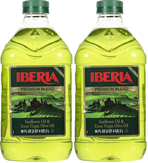Iberia Premium Blend, Sunflower Oil & Extra Virgin Olive Oil, High Heat Frying, 68 Fl Oz