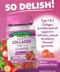 Nature's Truth Beauty Collagen Gummies | 60 Count Type 1 and 3 | Natural Strawberry Flavor | Non-GMO, Gluten Collagen Peptide Supplement