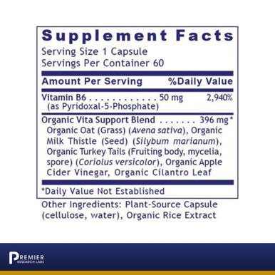Premier Research Labs B6 Ultra - Features Oat, Turkey Tails, Cilantro Leaf & Organic Rice Extract - Supports Healthy Neurological