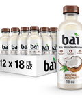 Bai Antioxidant Infused Water Beverage, Molokai Coconut, with Vitamin C and No Artificial Sweeteners, 18 Fluid Ounce Bottle, 12 Pack