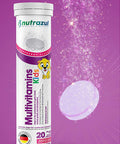 Nutrazul KIDS Multivitamin Effervescent Tablets - Raspberry 20s 20 Days Supply Gluten Free Sugar Free Lactose Free & Preservative Free