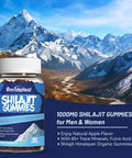 Shilajit Gummies 1000 Mg, Organic Shilajit Supplement, 85+ Trace Minerals, With Ashwagandha, Mushroom - Energy, Brain, Immunity Support, For Men & Women - 120 Count