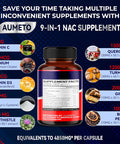 Aumeto Nac Supplement N-Acetyl-L-Cysteine - Enhanced with Milk Thistle + Quercetin for Optimal Immunity Respiratory Liver Wellness (180 Count (Pack of 1))