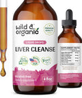Wild & Organic Liver Cleanse Detox Tincture - Milk Thistle Dandelion Root Herbal Complex - Liquid Liver Support Supplement - Vegan Sugar & Alcohol-Free Milk Thistle Drops - 4 fl oz