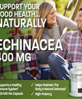 Bronson Echinacea 400mg Herbal Support - Supports Healthy Well Being & Immune System, 250 Capsules