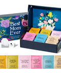 Thoughtfully Gourmet Best Mom Ever Tea Set Tea Sampler Includes 6 Flavors of Tea with Inspirational Quotes Great s for Mom Set of 90