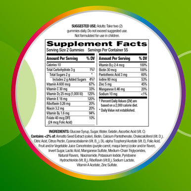 Centrum Multigummies Gummy Multivitamin For Adults Multivitamin/Multimineral Supplement With Vitamins D B And E Assorted Fruit Flavor - 180 Count