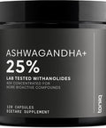 Ashwagandha - Ultra High Potency 40:1 Extract with 25% Withanolides - Wild Harvested in India - Highly Concentrated & Third-Party Lab Tested - 120 Capsules