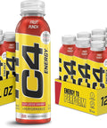 C4 Energy Non-Carbonated Zero Sugar Energy Drink, Pre Workout Drink + Beta Alanine, Fruit Punch, 12 Fl Oz (Pack of 12)