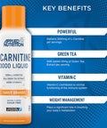 Applied Nutrition L Carnitine Liquid 3000 with Green Tea and Vitamin C 3000mg L-Carnitine Per Serving Natural Flavouring Boosts Energy and Weight Management Vegan Friendly 480ml (Tangy Orange)