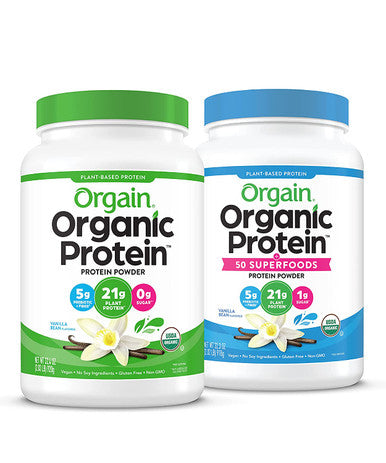 Orgain Bundle Vanilla Protein Powder and Vanilla Protein Superfoods Powder Vegan Made Without Dairy Gluten and Soy NonGMO