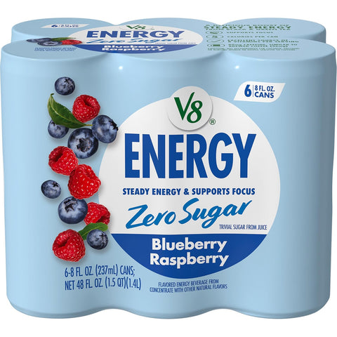 V8 Energy Strawberry Banana Juice Energy Drink, 8 fl oz Can (24 Pack)