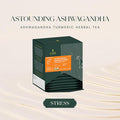 Luxmi Estates - Astounding Ashwagandha - Organic Ashwagandha Tea - 90 Tea Bags (15ct x 6 pack) | With Ashwagandha Turmeric Ginger Lemongrass & More | Perfect Stress Relief Tea - Calming and Relaxing