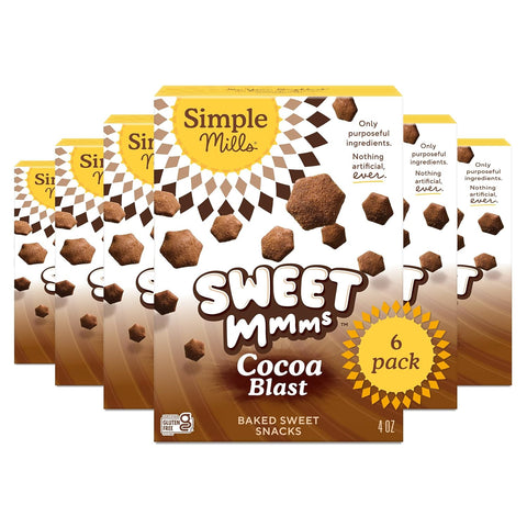 Simple Mills Cinnamon Burst Sweet Mmms Baked Sweet Snacks, Bite-Sized Gluten Free Cinnamon Snacks Sweetened with Coconut Sugar, Light and Airy Crispy Texture, 1 Pack, 4 oz