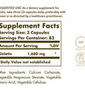 Solgar Gelatin 1680 Mg 250 Capsules - Natural Gelatin - Supports Bone Joint & Skin Health - Gluten Free Dairy Free - 83 Servings