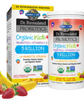 Garden of Life Dr. Formulated Probiotics Organic Kids+ Plus Vitamin C & D Strawberry Banana Gluten Dairy & Soy Free Immune & Digestive Health Supplement No Added Sugar 30 Chewables (Shelf Stable)
