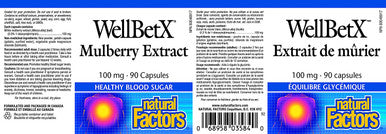 Natural Factors WellBetX Mulberry Extract Herbal 90 Capsules