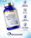 Magnesium Glycinate | 665 mg | 250 Capsules | Non-GMO and Gluten Free Formula | Essential Buffered Mineral Supplement by Carlyle