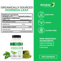 Renew Actives Organic Moringa Leaf Supplement: 800Mg Daily Serving - High Potency Moringa Capsules - Green Superfood & Antioxidant Support Against Free Radical Damage- 120 Vegan Capsules