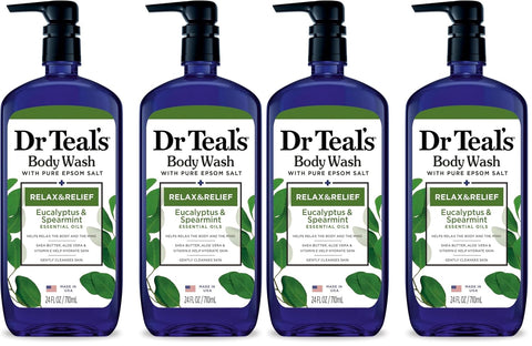 Dr Teal's Body Wash with Pure Epsom Salt, Cannabis Sativa Hemp Seed Oil, 24 fl oz (Pack of 2)